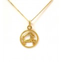 NECKLACE IN 18 KT YELLOW GOLD PENDANT ARIES ZODIAC SIGN