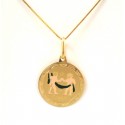 COLLANA IN ORO GIALLO 18 KT CIONDOLO GEMELLI SEGNO ZODIACALE 