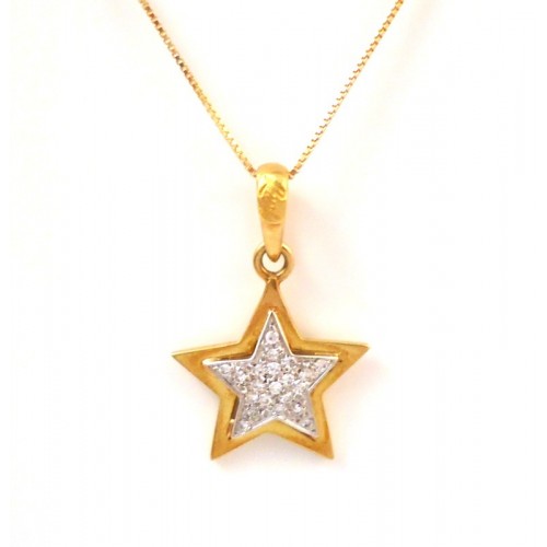 COLLANA RECARLO IN ORO GIALLO 18 KT CON STELLA E DIAMANTI