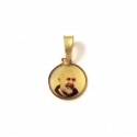 CIONDOLO SAN PIO IN ORO GIALLO 18 KT + COLLANA LACCIO IN OMAGGIO