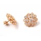 Boucles d'oreilles en 18 KT or jaune avec ZIRCONS blancs 