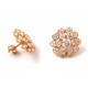 EARRINGS IN 18 KT YELLOW GOLD with WHITE CUBIC ZIRCONIA 