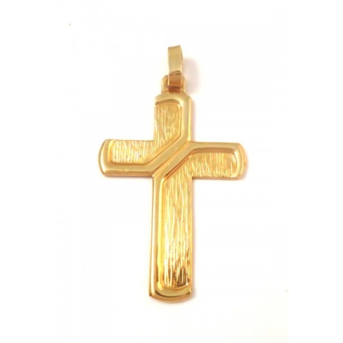 CIONDOLO CROCE IN ORO GIALLO 18 KT + COLLANA IN OMAGGIO