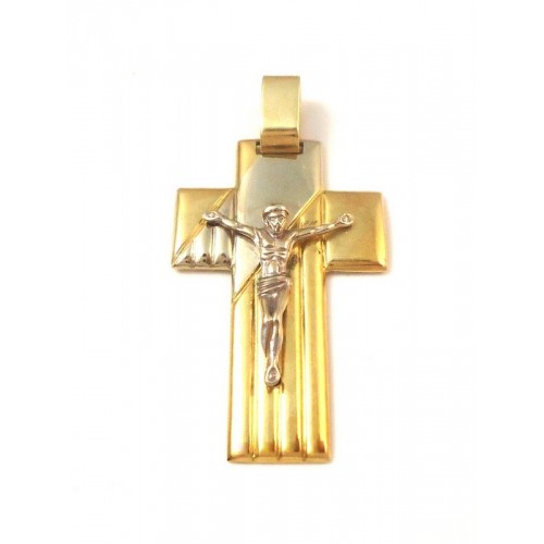 Ciondolo A Forma Di Croce Da Uomo E Da Donna In Oro Giallo - Foto 5