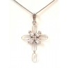 VENETIAN NECKLACE with CROSS IN 18 KT WHITE GOLD with ZIRCON