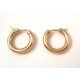 Émail HOOP boucles d'oreilles en 18 KT or jaune bleu et crème nacré