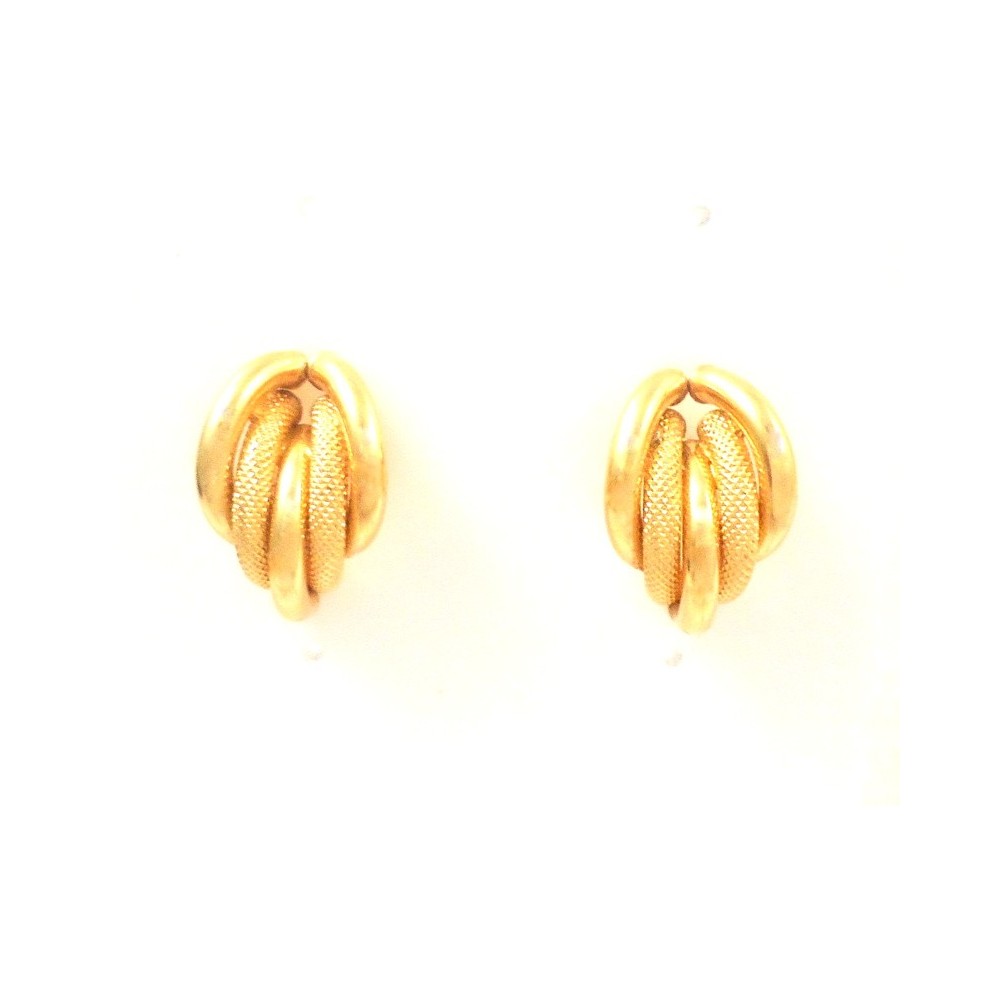 Avenuedubijou Orecchini Oro Giallo 18 Kt - Cerchio Con Motivi Piramidali, 1,7 Cm, In Cofanetto Velluto