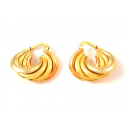 ORECCHINI CERCHI IN ORO GIALLO BIANCO E ROSA 18 KT 