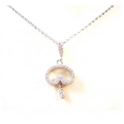 COLLANA DA DONNA IN ARGENTO RODIATO ORO BIANCO 18 KT CON ZIRCONI