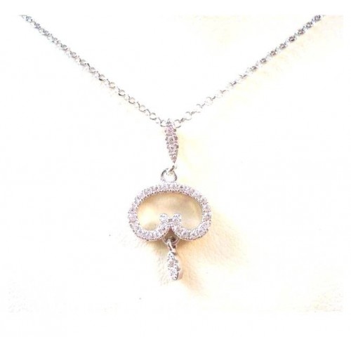 COLLANA DA DONNA IN ARGENTO RODIATO ORO BIANCO 18 KT CON ZIRCONI