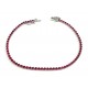 BRACCIALE TENNIS IN ORO BIANCO 18KT CON ZIRCONI ROSSI