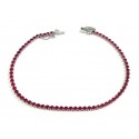 BRACCIALE TENNIS IN ORO BIANCO 18KT CON ZIRCONI ROSSI