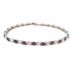 BRACCIALE TENNIS IN ORO BIANCO 18KT CON ZIRCONI BANCHI E AZZURRI