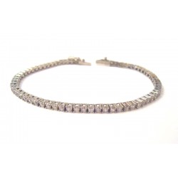 BRACCIALE TENNIS IN ORO BIANCO 18KT CON ZIRCONI BANCHI