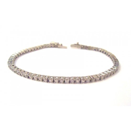 BRACCIALE TENNIS IN ORO BIANCO 18KT CON ZIRCONI BANCHI