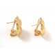 EARRINGS 18 KT YELLOW GOLD with aquamarine and WHITE CUBIC ZIRCONIA