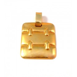 CIONDOLO MEDAGLIETTA UNISEX IN ORO GIALLO 18 KT + COLLANA LACCIO IN OMAGGIO