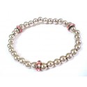 UNOAERRE BRACELET WITH SILVER AND PINK CRYSTALS