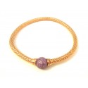 BRACELET UNOAERRE SILVER AND COPPER WITH BALL LILAC