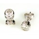 SOLITAIRE EARRINGS IN RHODIUM-PLATED WHITE GOLD 