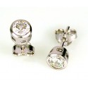 EARRINGS LIGHT POINT SOLITAIRE SILVER RHODIUM-PLATED WHITE GOLD WITH CUBIC ZIRCONIA 6 MM