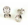 SOLITAIRE EARRINGS IN RHODIUM-PLATED WHITE GOLD 