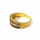 Amarillo anillo en 18 KT y oro blanco con diamantes