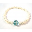 BRACELET WHITE PEARLS WITH A CENTRAL SPHERE THE CELESTIAL AND ZIRCONIA