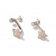 18 KT WHITE GOLD RHODIUM PLATED SILVER EARRINGS with CUBIC ZIRCONIA