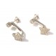 18 KT or blanc RHODIUM plaqué boucles d'oreilles argent avec zircon cubique