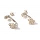 18 KT WHITE GOLD RHODIUM PLATED SILVER EARRINGS with CUBIC ZIRCONIA