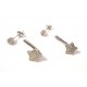 18 KT or blanc RHODIUM plaqué boucles d'oreilles argent avec zircon cubique