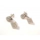 DUO boucles d'oreilles or blanc 18 KT RHODIUM PLATED SILVER STARS avec ZIRCONS cubiques