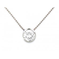 NECKLACE POINT LIGHT IN SILVER RHODIUM-PLATED WHITE GOLD 18 KT WITH ZIRCONIA