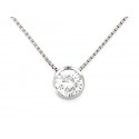 NECKLACE POINT LIGHT IN SILVER RHODIUM-PLATED WHITE GOLD 18 KT WITH ZIRCONIA