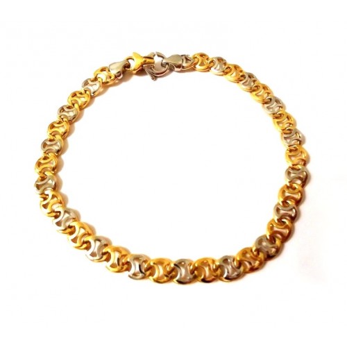 BRACCIALE DA UOMO IN ORO GIALLO E BIANCO 18KT