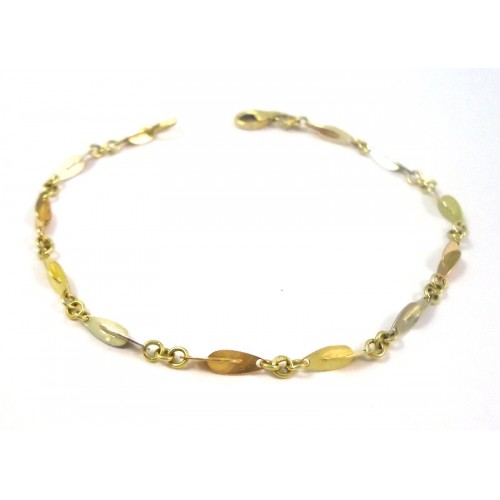 Gioiello Unisex Oro Rosa BRACCIALE IN ORO BIANCO GIALLO E ROSA 18 KT Bracciale Unisex 18kt