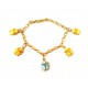 BRACCIALE DONNA CON CHARM COCCINELLE IN ORO GIALLO 18 KT