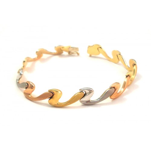 BRACCIALE IN ORO BIANCO GIALLO E ROSA 18 KT