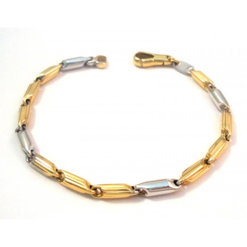 BRACCIALE IN ORO GIALLO E BIANCO 18 KT DA UOMO