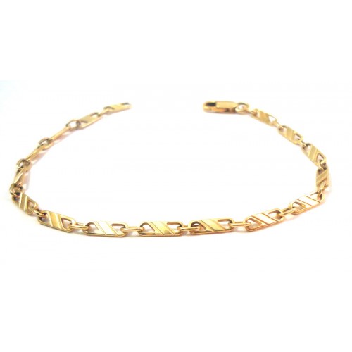 BRACCIALE CATENA E PIASTRE IN ORO GIALLO 18 KT UNISEX