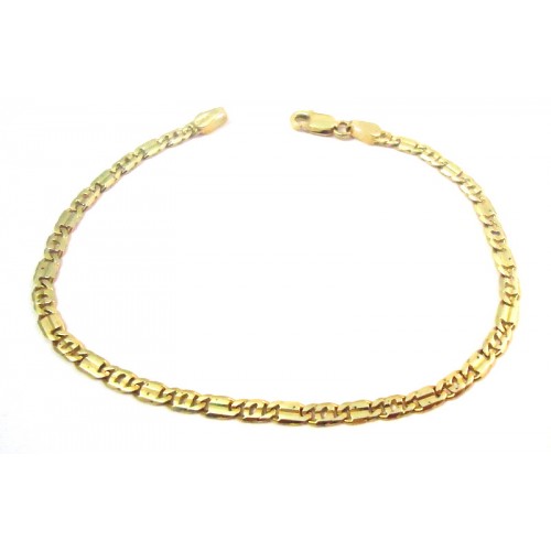 BRACCIALE CATENA E PIASTRE IN ORO GIALLO 18 KT UNISEX