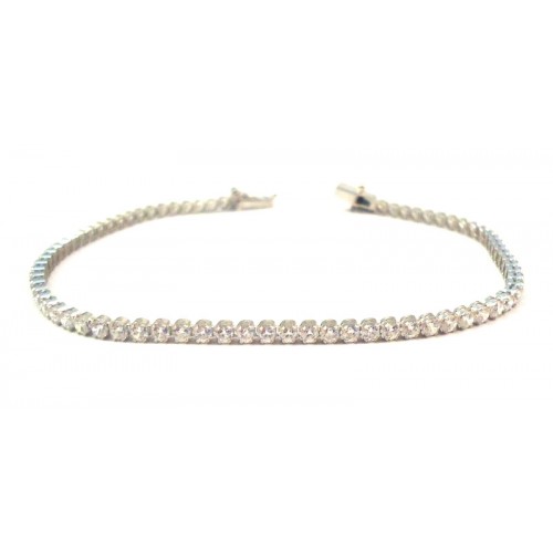 BRACCIALE TENNIS IN ORO BIANCO 18 KT CON ZIRCONI BIANCHI TAGLIO BRILLANTE