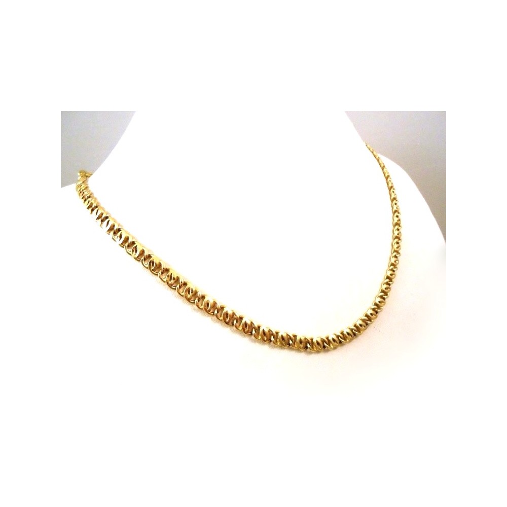 Collana A Catena In Oro Giallo Massiccio 1,5 Mm Con Chiusura A Moschettone