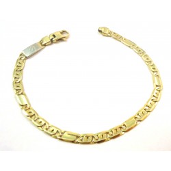 BRACCIALE DA UOMO CATENA IN ORO GIALLO E BIANCO 18 KT 