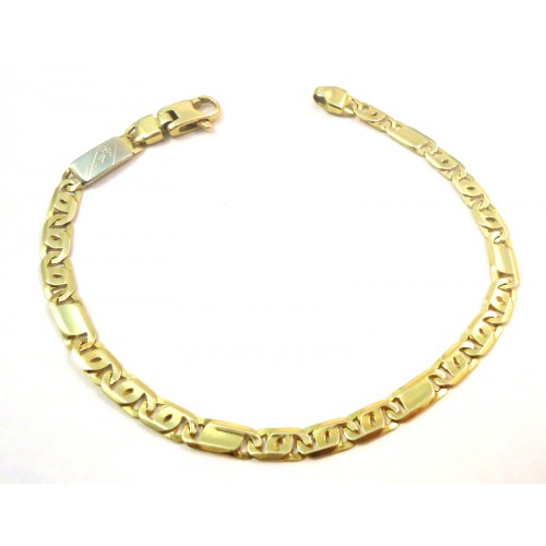 BRACCIALE DA UOMO CATENA IN ORO GIALLO E BIANCO 18 KT 