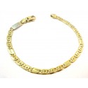 BRACELET MEN'S CHAIN YELLOW AND WHITE GOLD 18 KT 