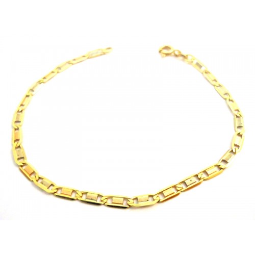 BRACCIALE CATENA IN ORO GIALLO BIANCO E ROSSO 18 KT 