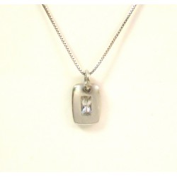 NECKLACE POINT LIGHT IN SILVER RHODIUM-PLATED WHITE GOLD 18 KT