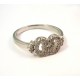 TRILOGIE bague or blanc 18 KT RHODIUM plaqué argent dames avec ZIRCONS cubiques